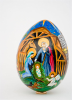 Деревянное яйцо Рождество Христово, темпера